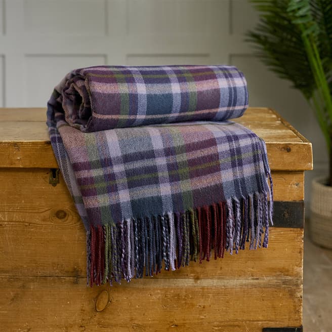 The Lyndon Company Ashwell Check 140x185cm Throw, Purple