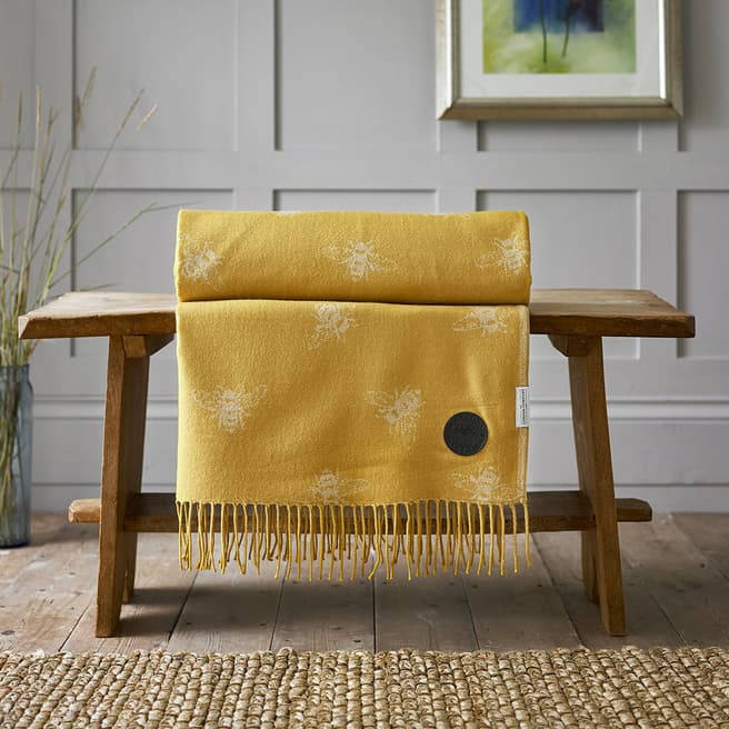 The Lyndon Company Bee Throw 140x185cm, Yellow