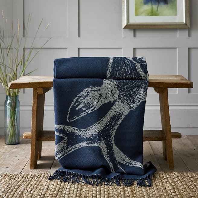 The Lyndon Company Stag Throw 140x185cm, Navy