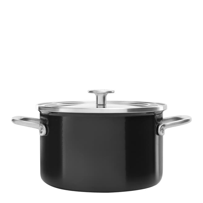 KitchenAid Steel Core Enamel 3.7L Casserole Pan, Onyx Black 20cm