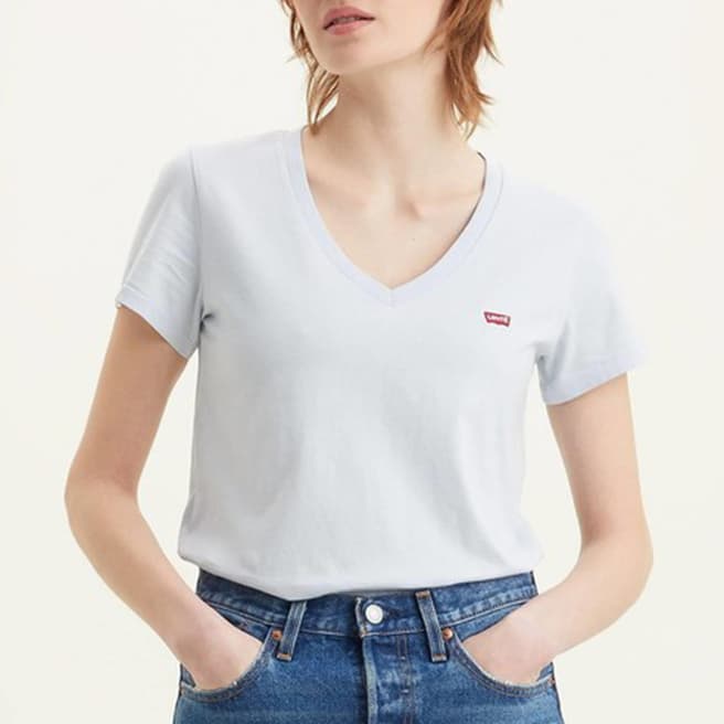 Levi's White Perfect V Neck Cotton T-Shirt