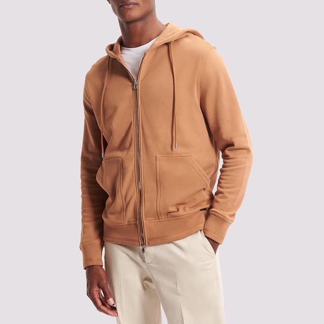 Duchamp Camel Terry Cotton Zipped Hoodie