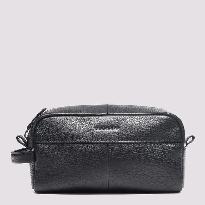 Duchamp Black Leather Washbag