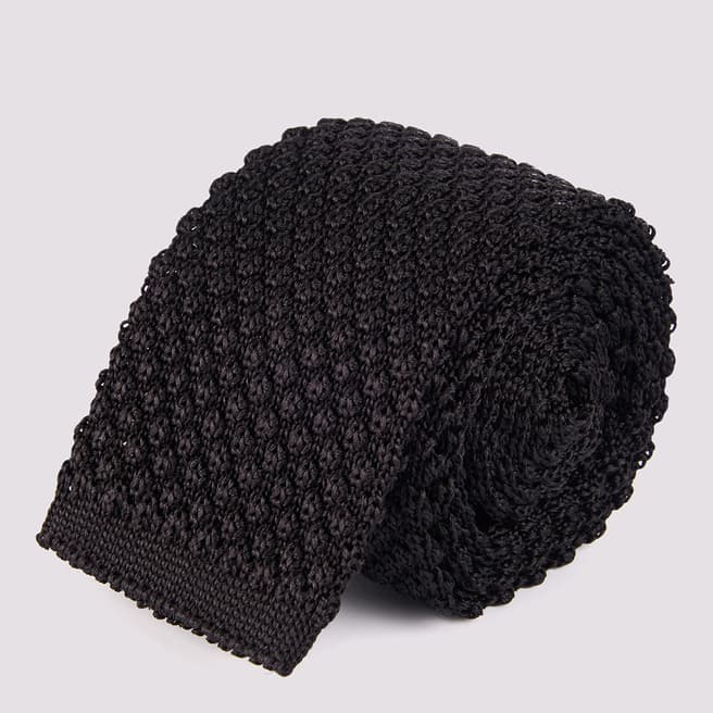 Duchamp Black Knitted Silk Tie