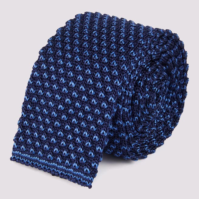 Duchamp Navy Knitted Silk Tie