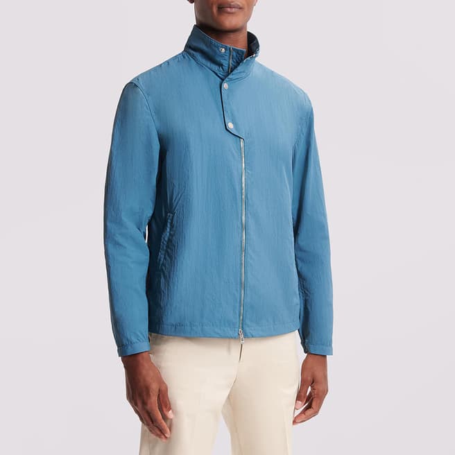 Duchamp Teal Zipped Windbreaker