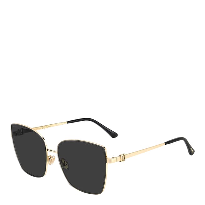 Jimmy Choo Black Gold Square Sunglasses