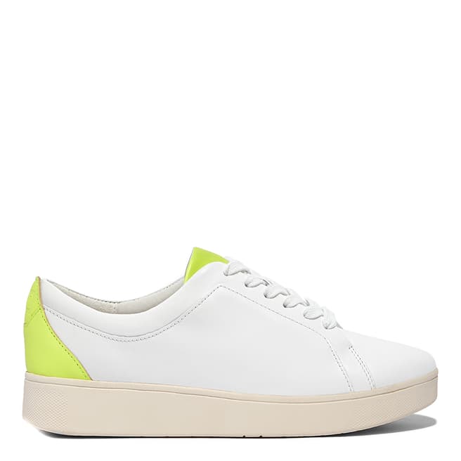 FitFlop White Rally Neon Pop Leather Trainers