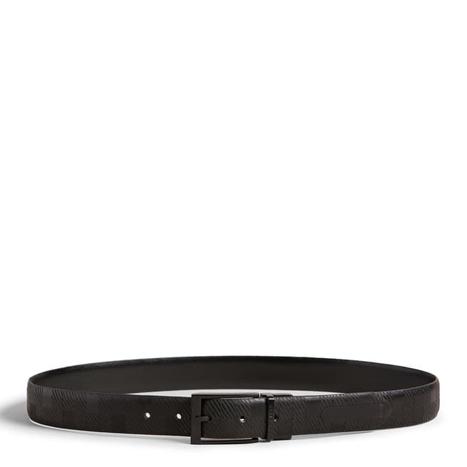 Ted Baker Black Chekinn House Check Leather Belt