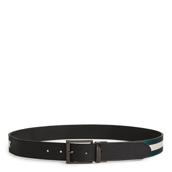 Ted Baker Black Strype Contrast Reversible Belt