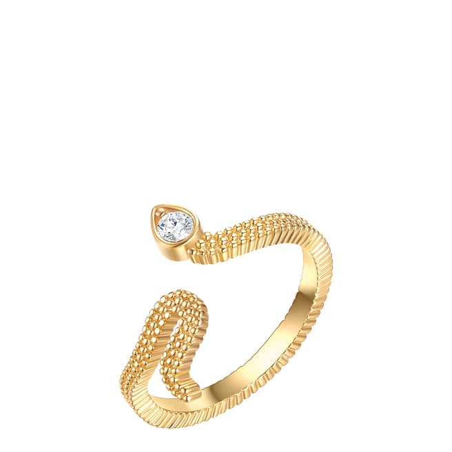 Saint Francis Crystals Gold Embellished Ring