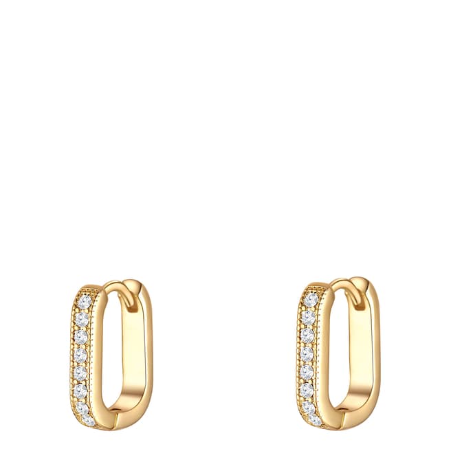 Saint Francis Crystals Gold & Silver Embellished Hoop Earrings
