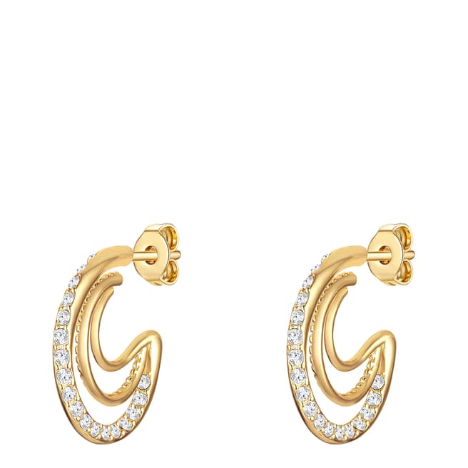 Saint Francis Crystals Gold & Silver Embellished Hoop Earrings