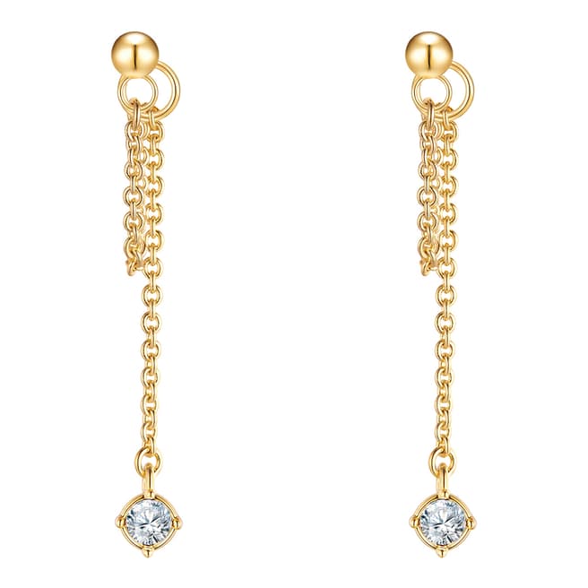 Saint Francis Crystals Gold & Silver Embellished Drop Earrings