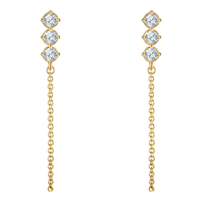 Saint Francis Crystals Gold & Silver Embellished Drop Earrings