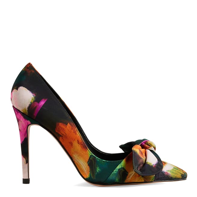 Ted Baker Black Ryoh Art Print Heeled Court Shoes