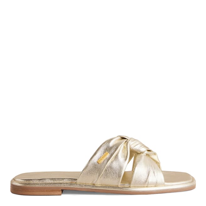 Ted Baker Gold Ashiyu Knotted Flat Sandals