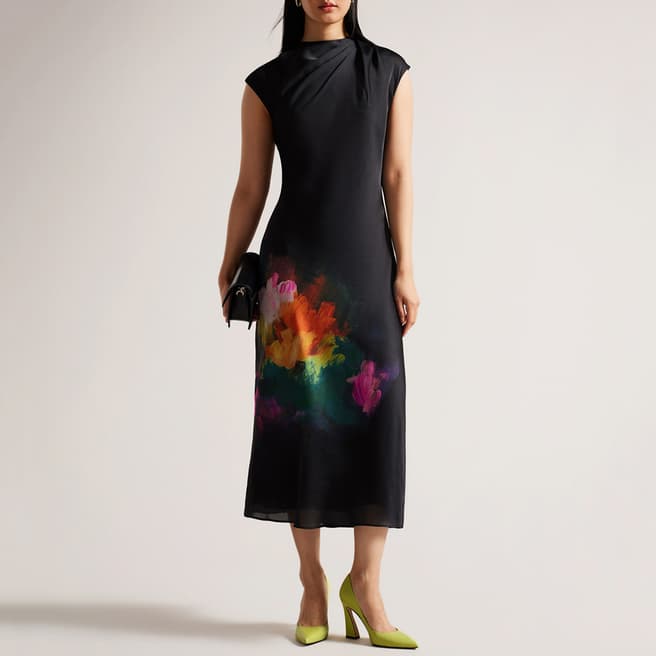 Ted Baker Black Averiee Floral Midi Dress