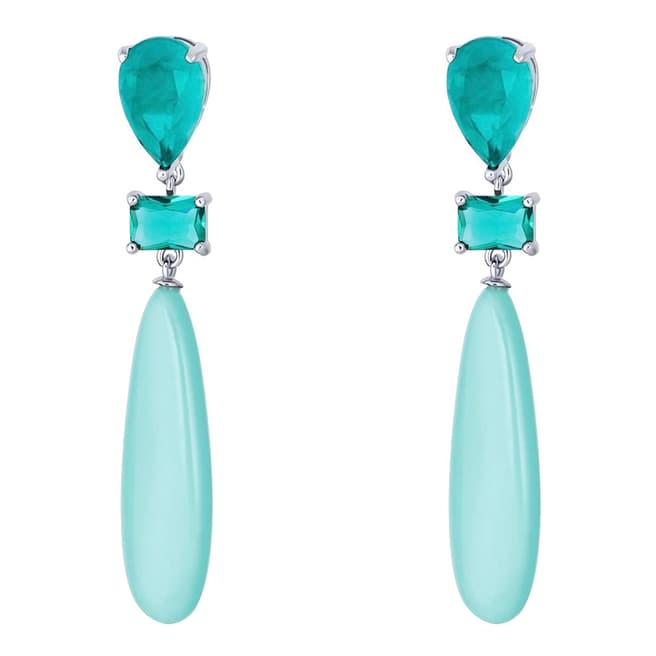 Liv Oliver Silver Turquoise & Sea Green Chalceony Earrings