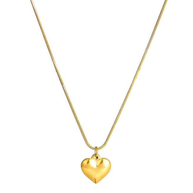 Liv Oliver 18K Gold Puffed Heart Necklace