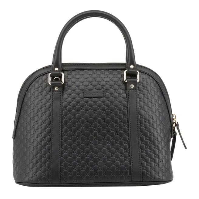 Gucci Black Leather GG Handbag