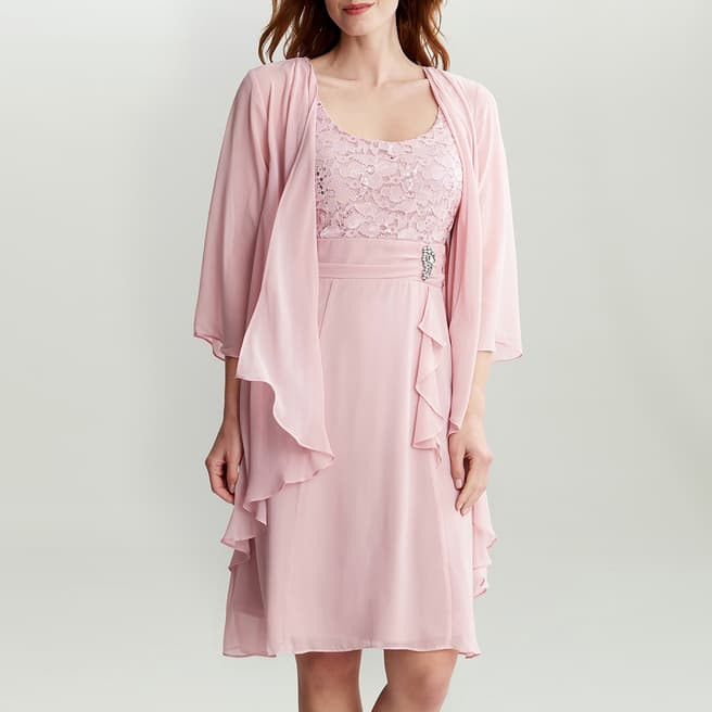 Gina Bacconi Pink Aribelle Jacket Dress