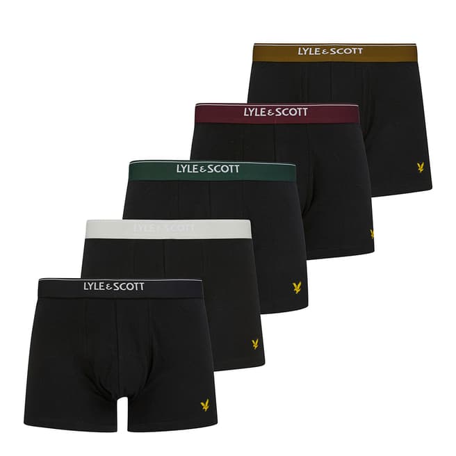 Lyle & Scott Black Jackson 5 Pack Boxer Shorts