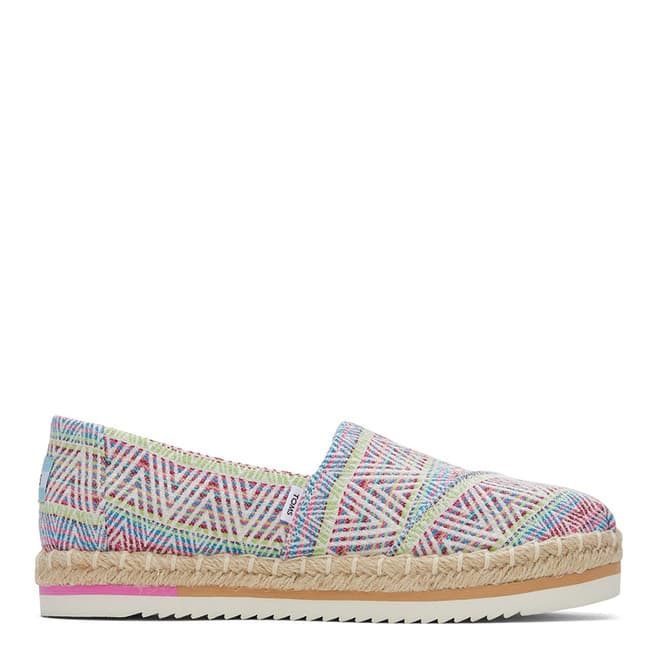 Toms Multi Patterned Alpargata Platform Espadrilles