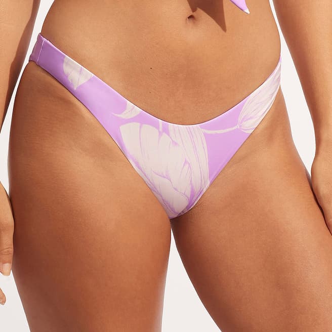 Seafolly Purple Fleur De Bloom High Cut Pant