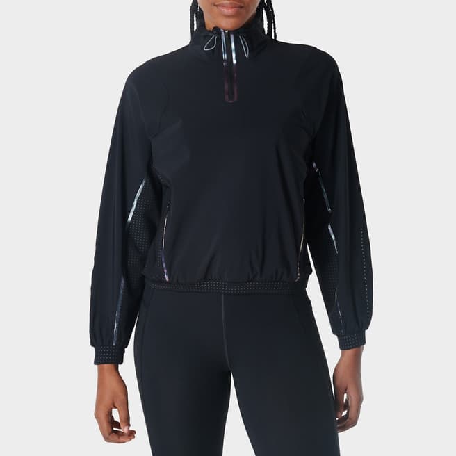 Sweaty Betty BLACK Zero Gravity Run Half Zip - Black