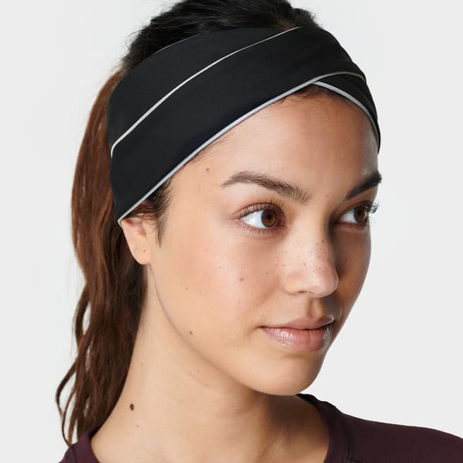 Sweaty Betty Black Cross Over Reflective Headband