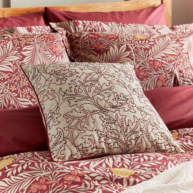 Morris & Co Larkspur Cushion, Crimson