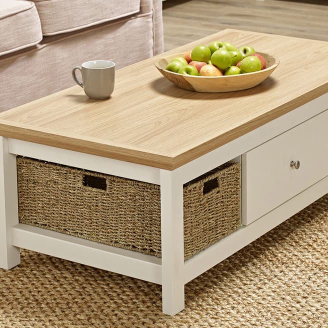 Furniture Interiors Cotswold Coffee Table, Cream