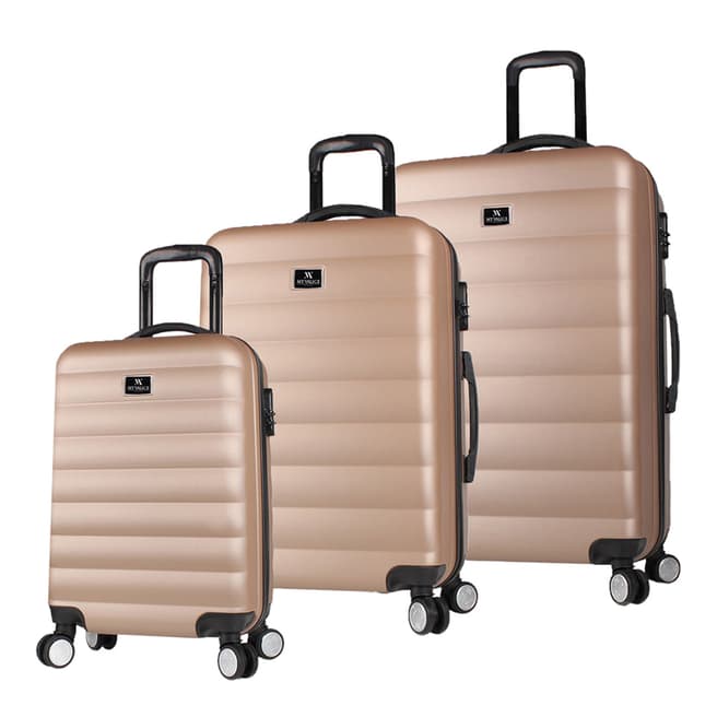 MyValice Gold 3 Piece Suitcase Set