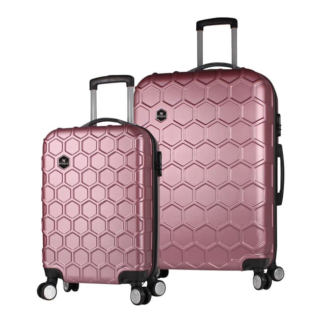 MyValice Rose Gold Cabin & Large Suitcase Set