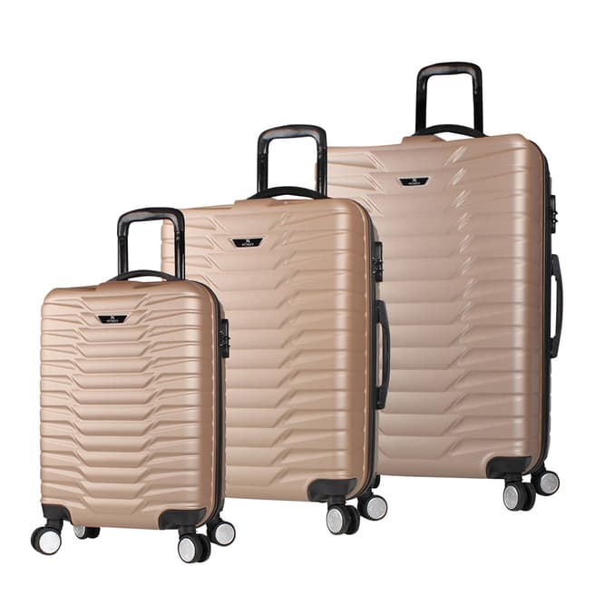 MyValice Gold 3 Piece Suitcase Set