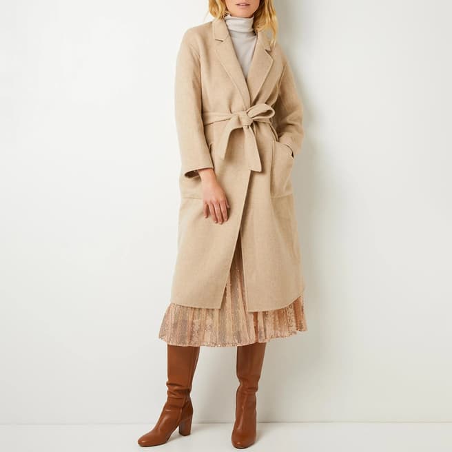 Wyse Beige Diane Double Faced Belted Coat