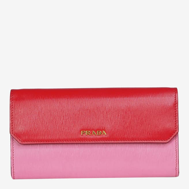 Pre-Loved Prada Pink Leather Chain Wallet