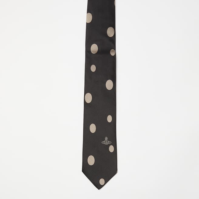 Vivienne Westwood Black Mickey Dot Jacquard Tie