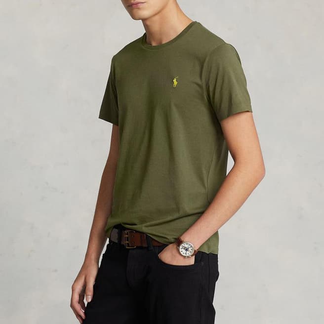 Polo Ralph Lauren Khaki Cotton Logo T-Shirt