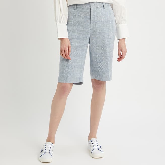 Lauren Ralph Lauren Light Blue Linen Blend Midi Shorts