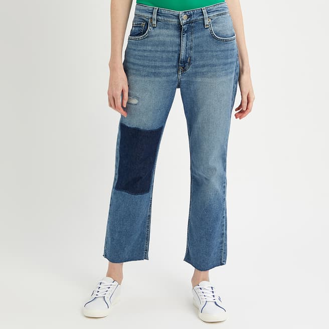 Lauren Ralph Lauren Blue Stretch Straight Leg Denim Jeans