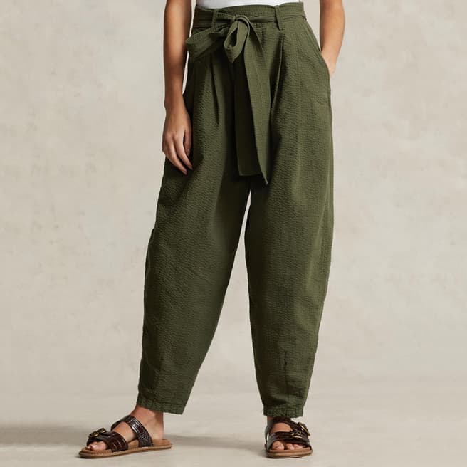 Polo Ralph Lauren Khaki Cotton Relaxed Fit Trousers