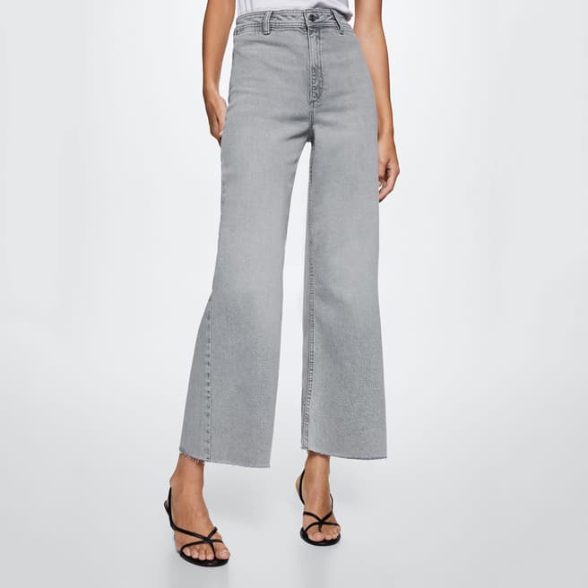 Mango Grey High Waist Culotte Stretch Jeans