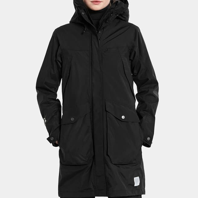 Didriksons Black Waterproof Thelma Logo Parka