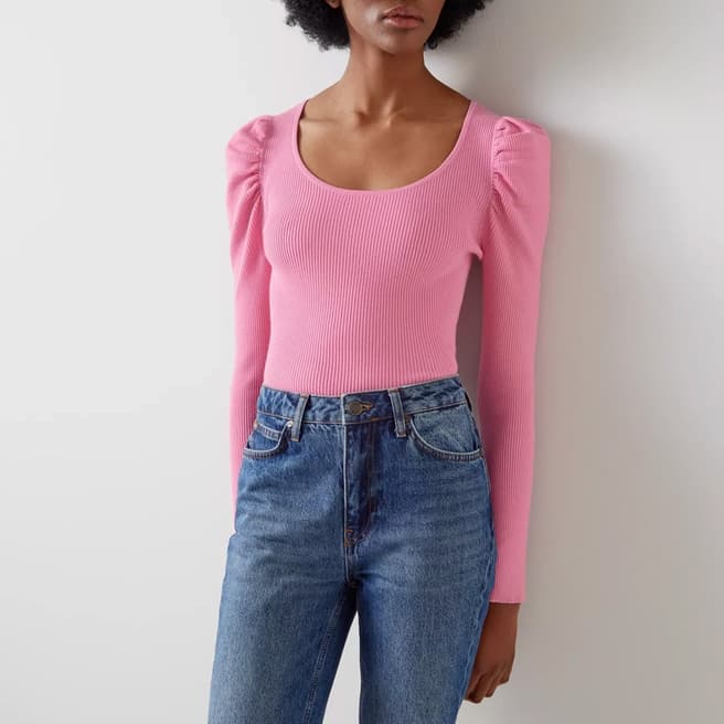 L K Bennett Pink Rita Long Sleeve Top