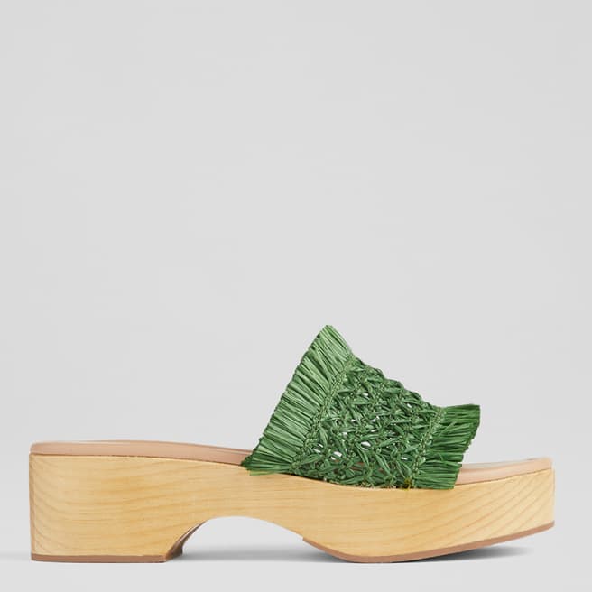 L K Bennett Green Janae Platform Sandals