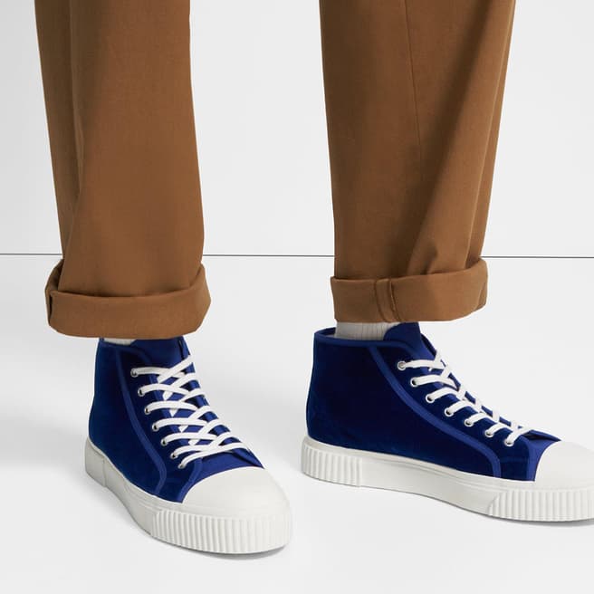 Theory Blue High Lace Up Trainer