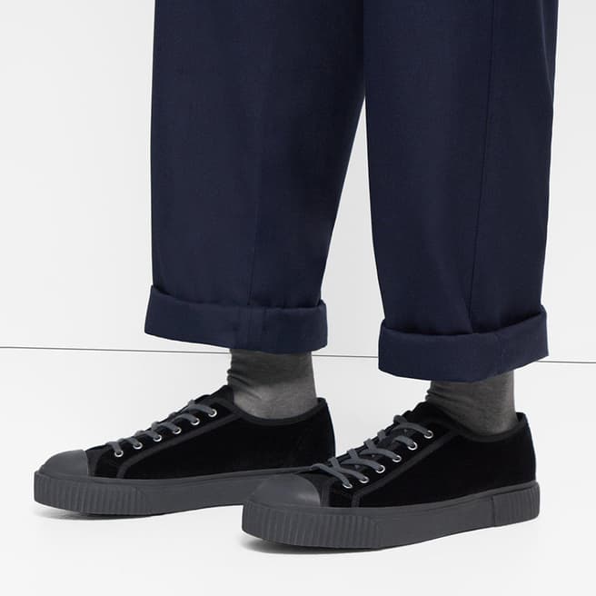 Theory Black Low Lace up Trainer