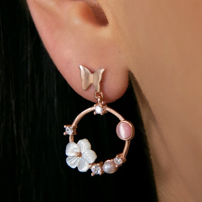 Elika Rose Gold Silver Earring